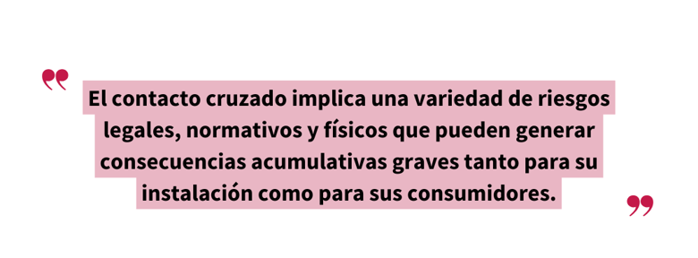 Cita destacada que dice: “El contacto cruzado implica una variedad de riesgos legales, normativos y físicos que pueden generar consecuencias acumulativas graves tanto para su instalación como para sus consumidores”, destacando la importancia de prevenir el contacto cruzado con alérgenos.