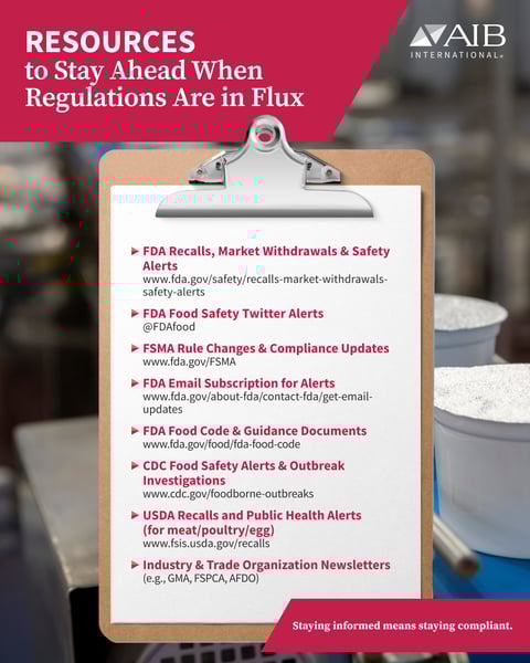 Food safety training resources including FDA recalls, FSMA updates, CDC alerts, and regulatory compliance tools for staying ahead of changing food safety requirements.