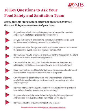 Food First Blog | 10 Key Questions to Ask Your Food Safety and Sa